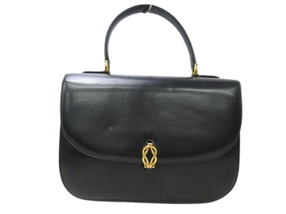 GUCCI グッチ ハンドバッグ オールドグッチ トップハンドル 000 109 0168 ブラック カーフレザー レディース ヴィンテージ ゴールド金具