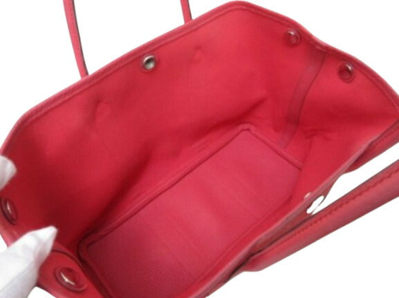 HERMES エルメス トートバッグ ガーデンパーティ TPM - レッド系 ピンク系 トワルオフィシエ ネゴンダ レディース シルバー金具