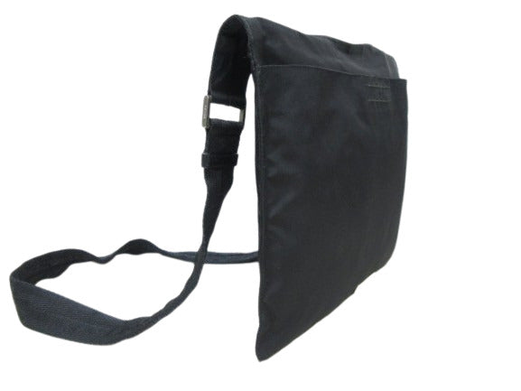 PRADA プラダ ショルダーバッグ トライアングルロゴ ショルダーバッグ - ブラック ナイロン レザー ユニセックス マチ無し 三角ロゴマーク シルバー金具