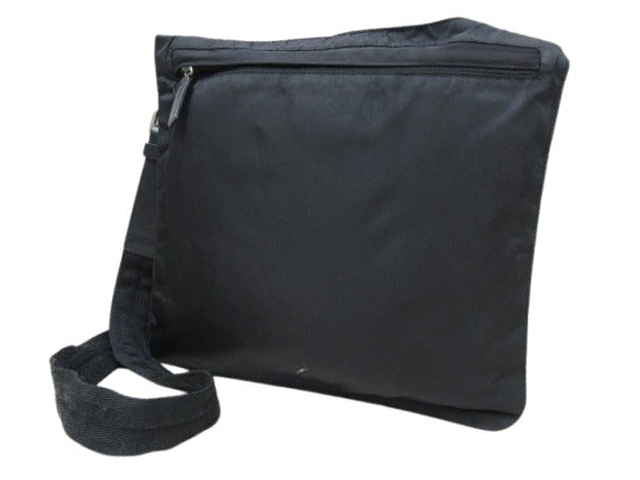 PRADA プラダ ショルダーバッグ トライアングルロゴ ショルダーバッグ - ブラック ナイロン レザー ユニセックス マチ無し 三角ロゴマーク シルバー金具