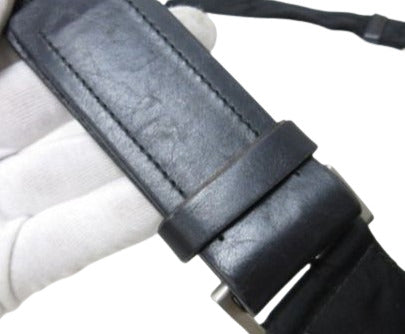 PRADA プラダ ショルダーバッグ トライアングルロゴ ショルダーバッグ - ブラック ナイロン レザー ユニセックス マチ無し 三角ロゴマーク シルバー金具