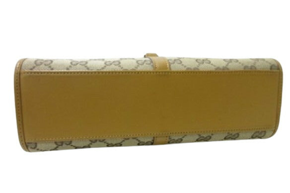美品 GUCCI グッチ ハンドバッグ ジャッキー 002 1068 ライトブラウン系 GGキャンバス レザー レディース ショルダーバッグ ゴールド金具