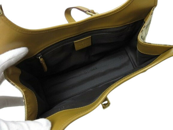 美品 GUCCI グッチ ハンドバッグ ジャッキー 002 1068 ライトブラウン系 GGキャンバス レザー レディース ショルダーバッグ ゴールド金具