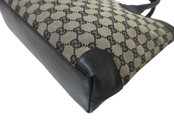 GUCCI グッチ ハンドバッグ トートバッグ 002 1119 ベージュ ブラック GGキャンバス レザー レディース