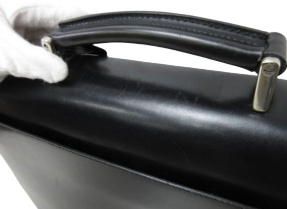 PRADA プラダ ビジネスバッグ ブリーフケース - ブラック レザー メンズ シルバー金具