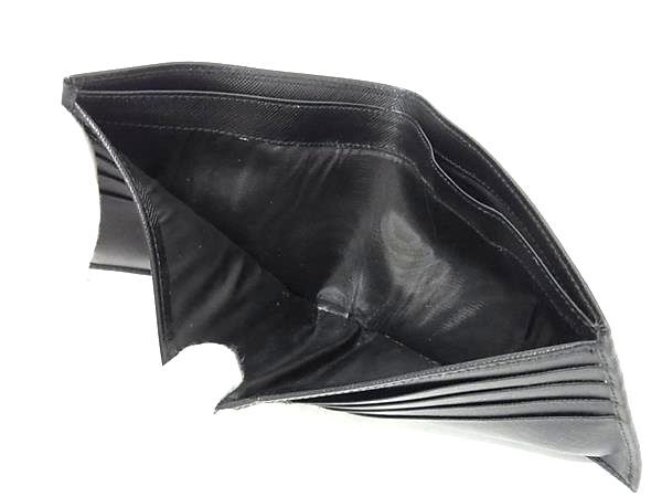 PRADA プラダ 財布 サフィアーノ - ブラック サフィアーノレザー メンズ 二つ折り 財布 美品