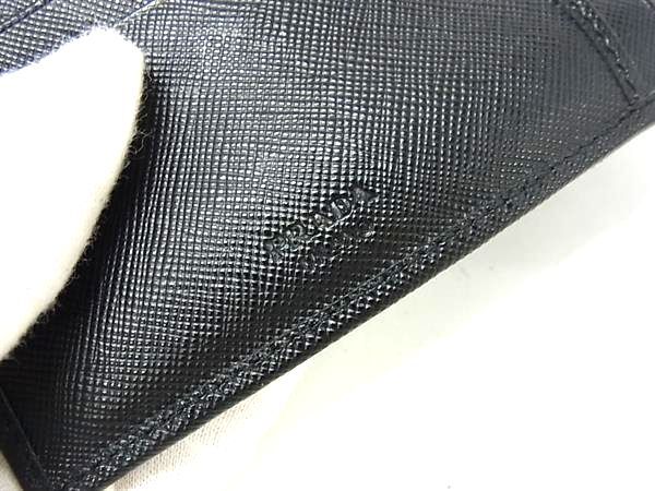 PRADA プラダ 財布 サフィアーノ - ブラック サフィアーノレザー メンズ 二つ折り 財布 美品