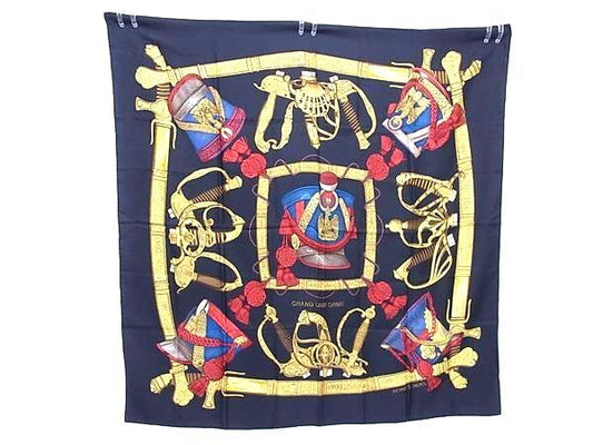 HERMES エルメス スカーフ カレ90 GRAND UNIFORME グランユニフォーム - マルチカラー シルク100% レディース 大判 美品