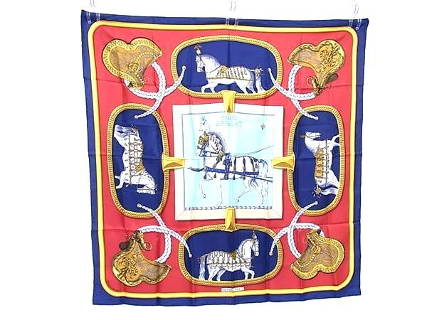 HERMES エルメス スカーフ カレ90 Grand Apparat 盛装の馬 - マルチカラー シルク100% レディース 大判 美品