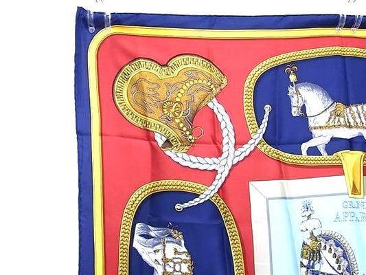 HERMES エルメス スカーフ カレ90 Grand Apparat 盛装の馬 - マルチカラー シルク100% レディース 大判 美品