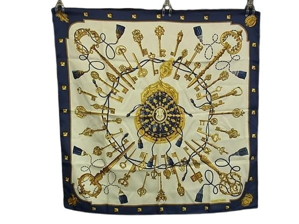 HERMES エルメス スカーフ カレ90 LES CLES 鍵柄 - マルチカラー シルク100% レディース 大判