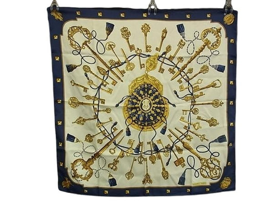 HERMES エルメス スカーフ カレ90 LES CLES 鍵柄 - マルチカラー シルク100% レディース 大判