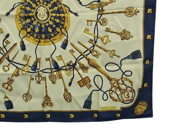 HERMES エルメス スカーフ カレ90 LES CLES 鍵柄 - マルチカラー シルク100% レディース 大判