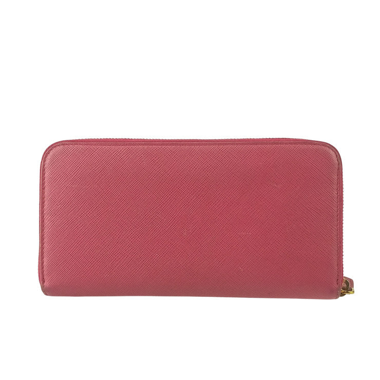 PRADA プラダ 長財布 ジップアラウンドウォレット 1ML506 ピンク サフィアーノレザー レディース ラウンドファスナー ゴールド金具