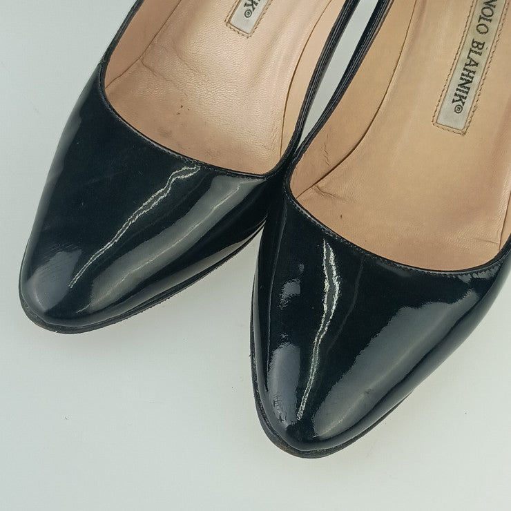 MANOLO BLAHNIK マノロブラニク パンプス パンプス ブラック パテントレザー レディース エナメル #36
