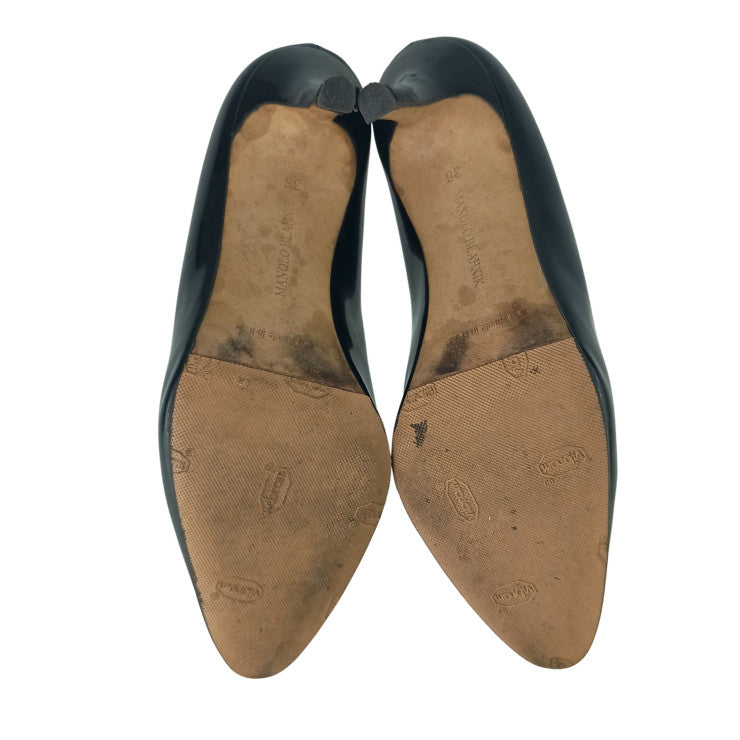 MANOLO BLAHNIK マノロブラニク パンプス パンプス ブラック パテントレザー レディース エナメル #36
