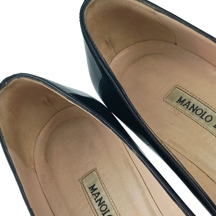 MANOLO BLAHNIK マノロブラニク パンプス パンプス ブラック パテントレザー レディース エナメル #36