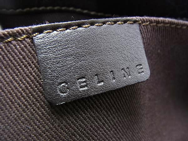 CELINE セリーヌ ハンドバッグ マカダム ブギーバッグ ダークブラウン レザー レディース 美品