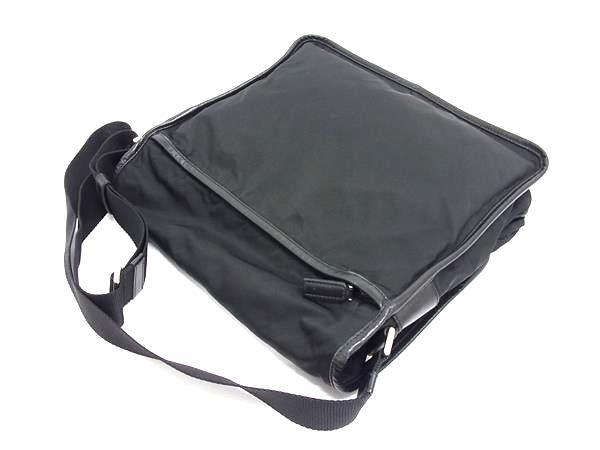 美品 PRADA プラダ ショルダーバッグ トライアングルロゴ V158 ブラック テスート ナイロン ユニセックス 三角ロゴマーク シルバー金具 白タグ