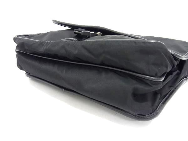 美品 PRADA プラダ ショルダーバッグ トライアングルロゴ V158 ブラック テスート ナイロン ユニセックス 三角ロゴマーク シルバー金具 白タグ