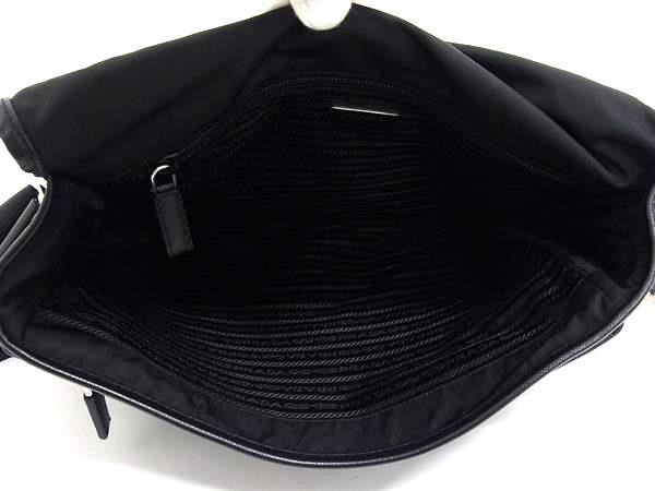 美品 PRADA プラダ ショルダーバッグ トライアングルロゴ V158 ブラック テスート ナイロン ユニセックス 三角ロゴマーク シルバー金具 白タグ