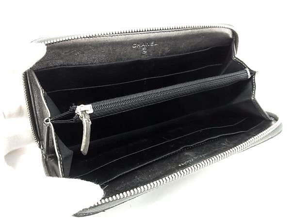 CHANEL シャネル 財布 ニュートラベルライン - グレー系 レザー ユニセックス ココマーク シルバー金具