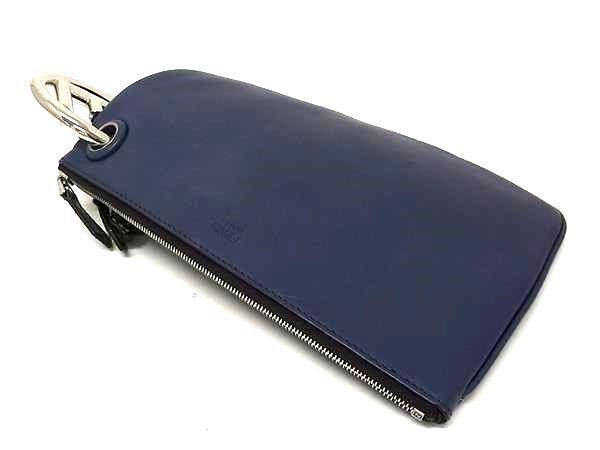 FENDI フェンディ ポーチ トリプレット 8BS001 カーキ系 ブラウン系 ブルー系 パイソン レザー ユニセックス 3連 シルバー金具