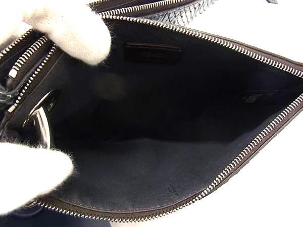 FENDI フェンディ ポーチ トリプレット 8BS001 カーキ系 ブラウン系 ブルー系 パイソン レザー ユニセックス 3連 シルバー金具