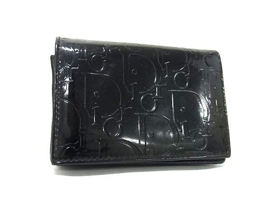 ChristianDior クリスチャンディオール カードケース トロッター - ブラック パテントレザー レディース
