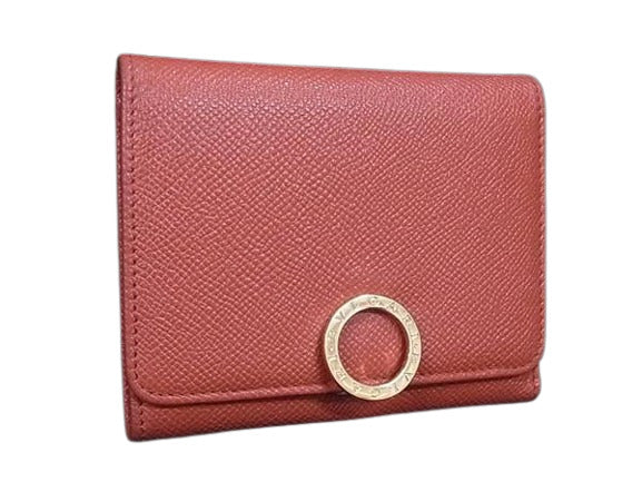 美品 BVLGARI ブルガリ 財布 ブルガリブルガリ - オレンジ系 レザー レディース 三つ折り ロゴクリップ ゴールド金具