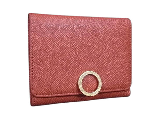 美品 BVLGARI ブルガリ 財布 ブルガリブルガリ - オレンジ系 レザー レディース 三つ折り ロゴクリップ ゴールド金具