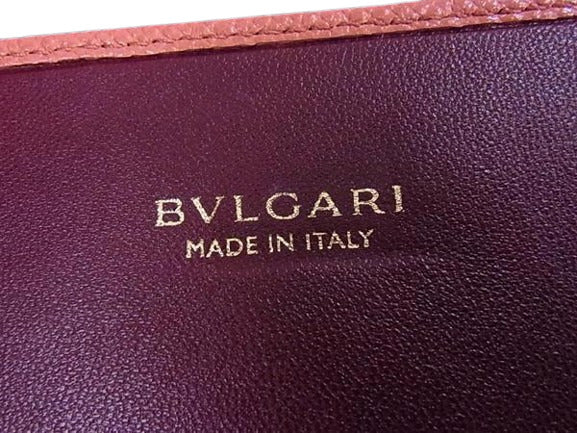 美品 BVLGARI ブルガリ 財布 ブルガリブルガリ - オレンジ系 レザー レディース 三つ折り ロゴクリップ ゴールド金具