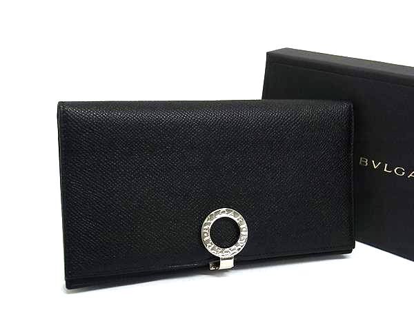 新古未使用展示品 BVLGARI ブルガリ 財布 ブルガリブルガリ 23295 ブラック レザー ユニセックス ニつ折り ロゴクリップ