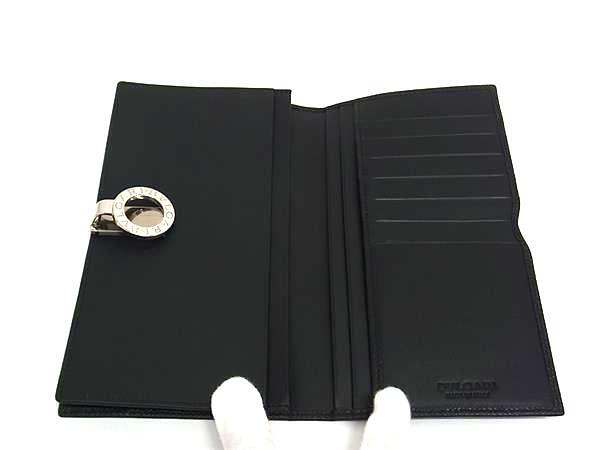 新古未使用展示品 BVLGARI ブルガリ 財布 ブルガリブルガリ 23295 ブラック レザー ユニセックス ニつ折り ロゴクリップ