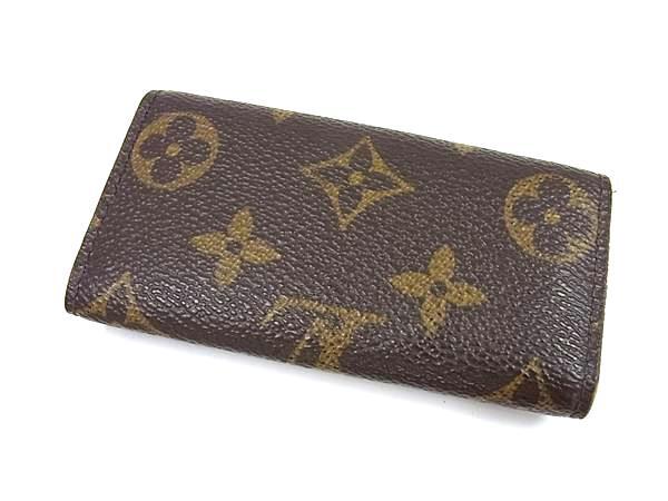 LOUIS VUITTON ルイヴィトン キーケース モノグラム ミュルティクレ4 M62631 ブラウン PVC レザー ユニセックス 4連 ゴールド金具