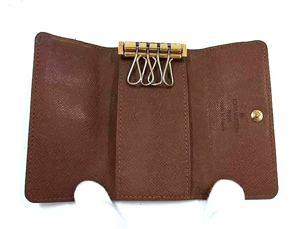 LOUIS VUITTON ルイヴィトン キーケース モノグラム ミュルティクレ4 M62631 ブラウン PVC レザー ユニセックス 4連 ゴールド金具