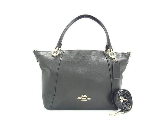 COACH コーチ ハンドバッグ ケイシー サッチェル C6229 ブラック レザー レディース 2WAY ショルダーバッグ ゴールド金具 超美品