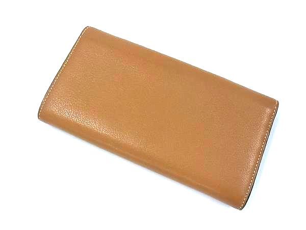 Cartier カルティエ 財布 Cドゥ カルティエ ブラウン レザー レディース 二つ折り長財布 シルバー金具