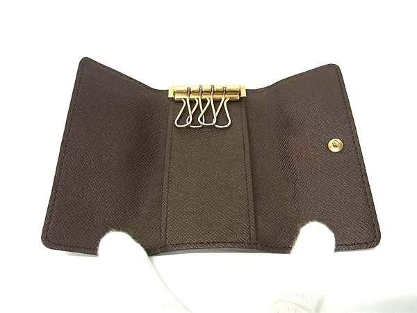 LOUIS VUITTON ルイヴィトン キーケース ダミエ ミュルティクレ4 N62631 エベヌ PVC×レザー ユニセックス 4連 ゴールド金具