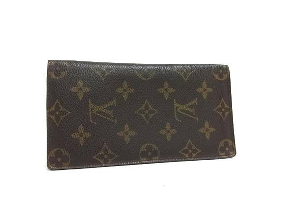 LOUIS VUITTON ルイヴィトン 財布 モノグラム ポルトバルール カルトクレディ M61823 ブラウン PVC×レザー メンズ ニつ折り長財布