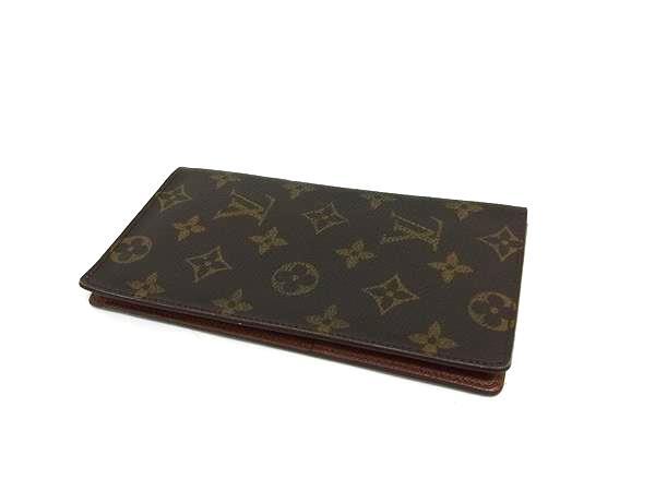LOUIS VUITTON ルイヴィトン 財布 モノグラム ポルトバルール カルトクレディ M61823 ブラウン PVC×レザー メンズ ニつ折り長財布