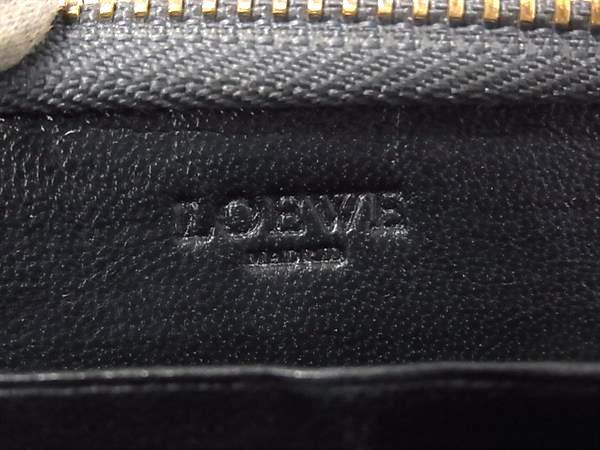 LOEWE ロエベ 財布 アナグラム グレー レザー レディース ラウンドファスナー長財布