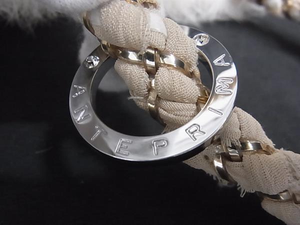 ANTEPRIMA MIST アンテプリマ ミスト ハンドバッグ ベージュ系×アイボリー系 ラビットファー×コットン×ストロー レディース 美品