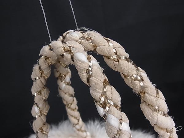 ANTEPRIMA MIST アンテプリマ ミスト ハンドバッグ ベージュ系×アイボリー系 ラビットファー×コットン×ストロー レディース 美品