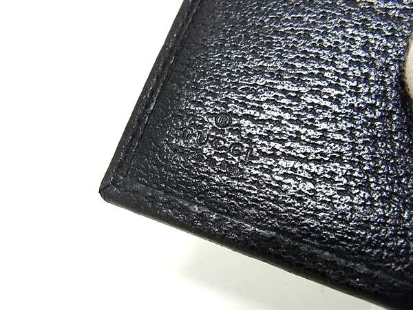GUCCI グッチ 財布 170369 ブラック レザー レディース Wホック 二つ折り財布 ゴールド金具 美品