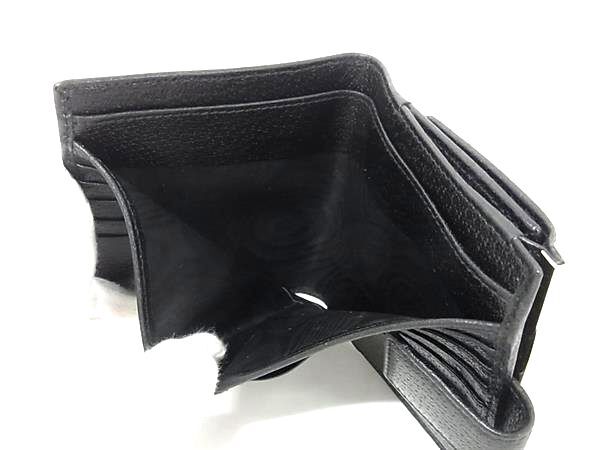 GUCCI グッチ 財布 170369 ブラック レザー レディース Wホック 二つ折り財布 ゴールド金具 美品
