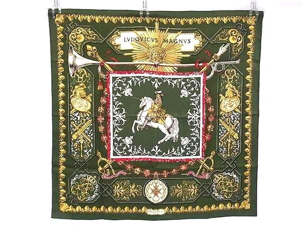 HERMES エルメス スカーフ カレ90 マルチカラー シルク100% レディース LVDOVICVS MAGNVS ルイ14世 美品