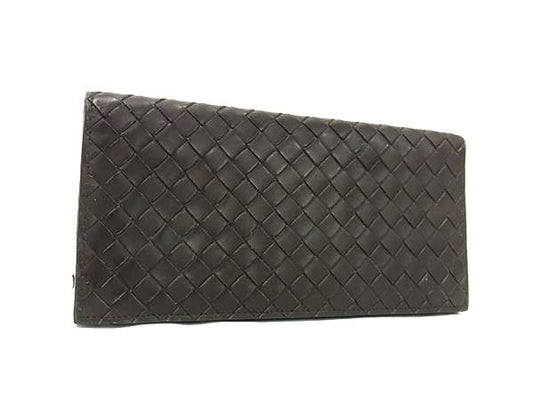 BOTTEGA VENETA ボッテガヴェネタ 財布 イントレチャート 120697 ブラウン レザー メンズ ニつ折り長財布