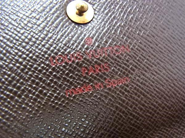 LOUIS VUITTON ルイヴィトン 財布 ダミエ ポシェット ポルトモネ クレディ N61724 エベヌ PVC×レザー ユニセックス ニつ折り長財布 ゴールド金具