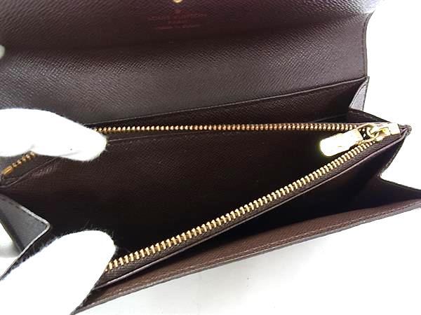 LOUIS VUITTON ルイヴィトン 財布 ダミエ ポシェット ポルトモネ クレディ N61724 エベヌ PVC×レザー ユニセックス ニつ折り長財布 ゴールド金具